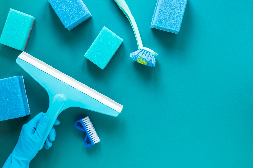 Outils de nettoyage professionnels utilisés par Steev Clean à Lyon